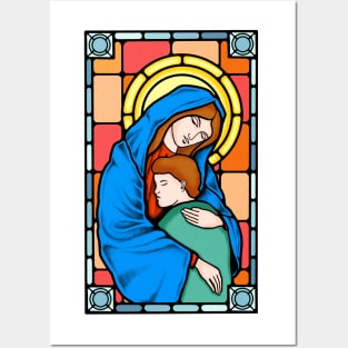 Virgin Mary Stained Glass Posters and Art